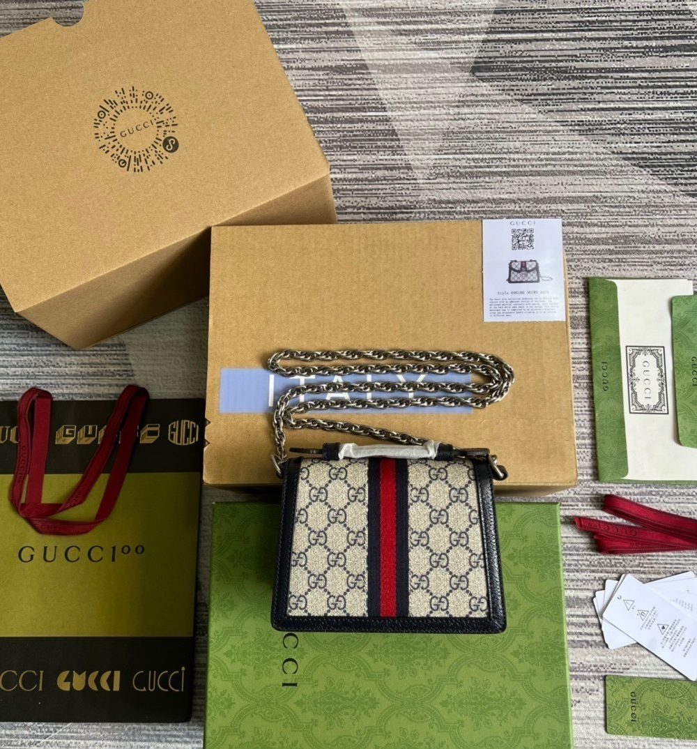 1:1 Replica Gucci Ophidia GG Mini Shoulder Bag Beige For Women, Women's Bags 6.9in/18cm GG