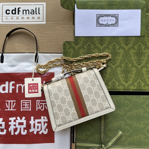 1:1 Replica Gucci Ophidia GG Mini Shoulder Bag White For Women, Women's Bags 6.9in/17.5cm GG ‎696180 UULAK 9956