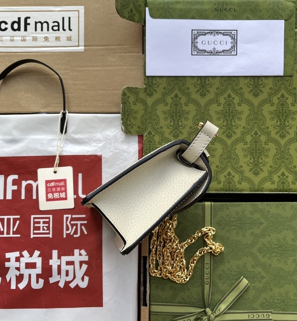 1:1 Replica Gucci Ophidia GG Mini Shoulder Bag White For Women, Women's Bags 6.9in/17.5cm GG ‎696180 UULAK 9956