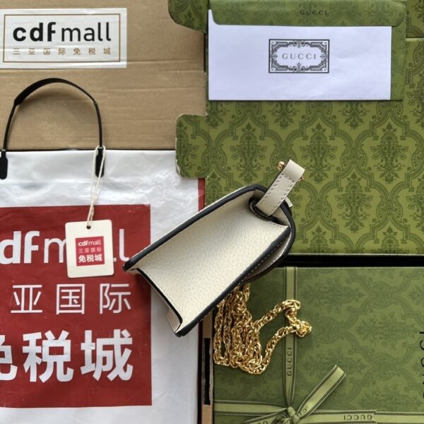1:1 Replica Gucci Ophidia GG Mini Shoulder Bag White For Women, Women's Bags 6.9in/17.5cm GG ‎696180 UULAK 9956