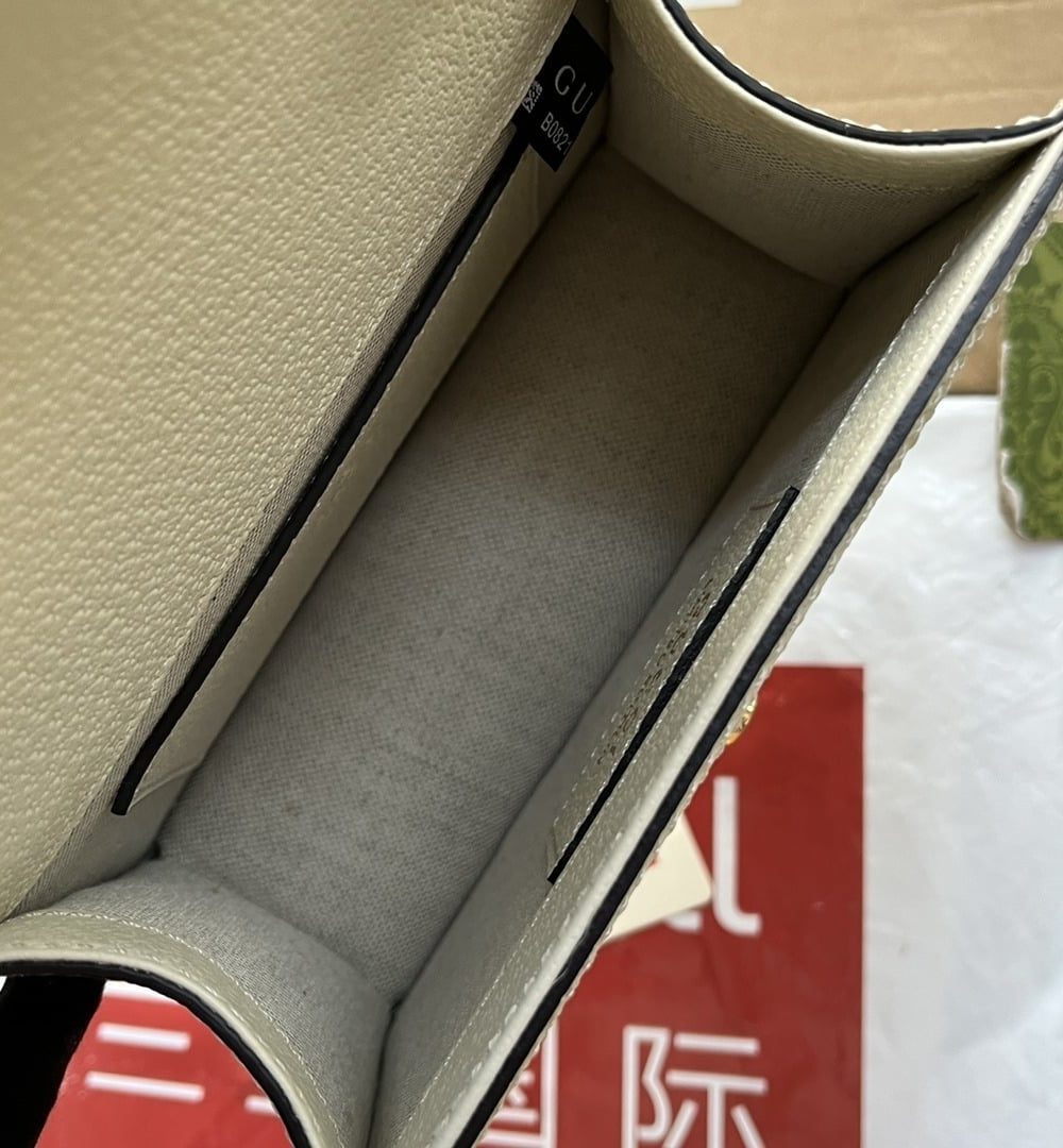 1:1 Replica Gucci Ophidia GG Mini Shoulder Bag White For Women, Women's Bags 6.9in/17.5cm GG ‎696180 UULAK 9956