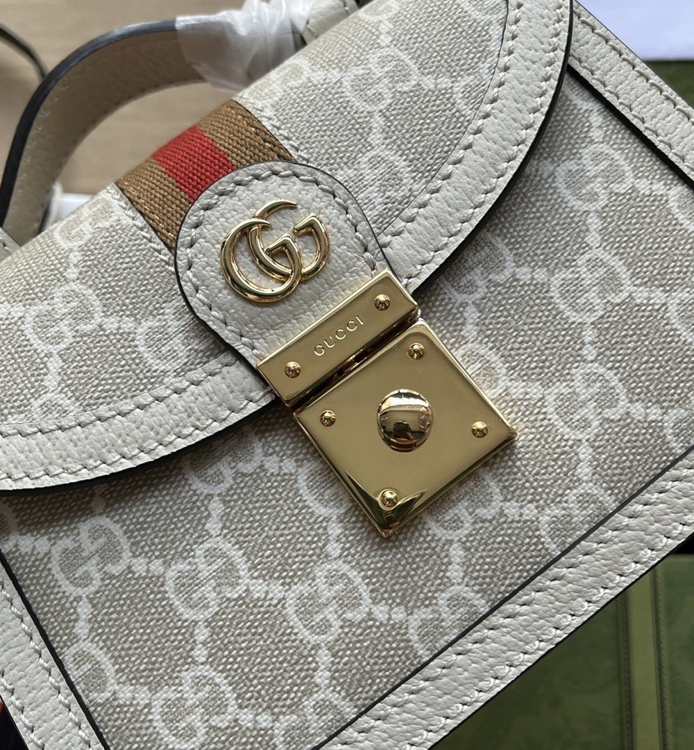 1:1 Replica Gucci Ophidia GG Mini Shoulder Bag White For Women, Women's Bags 6.9in/17.5cm GG ‎696180 UULAK 9956