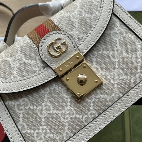 1:1 Replica Gucci Ophidia GG Mini Shoulder Bag White For Women, Women's Bags 6.9in/17.5cm GG ‎696180 UULAK 9956