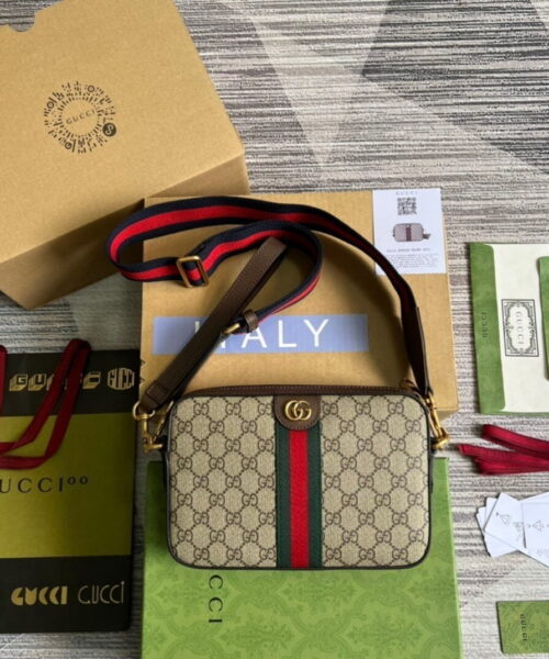 1:1 Replica Gucci Ophidia GG Shoulder Bag Beige For Women, Women's Bags 9.2in/24cm GG ‎699439 9C2ST 8920