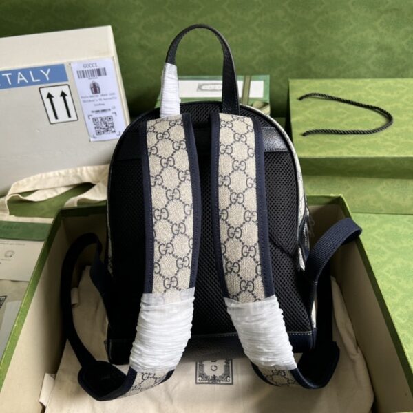 1:1 Replica Gucci Ophidia GG Small Backpack Beige And Blue GG Supreme Canvas For Women 11.5in/29cm Beige