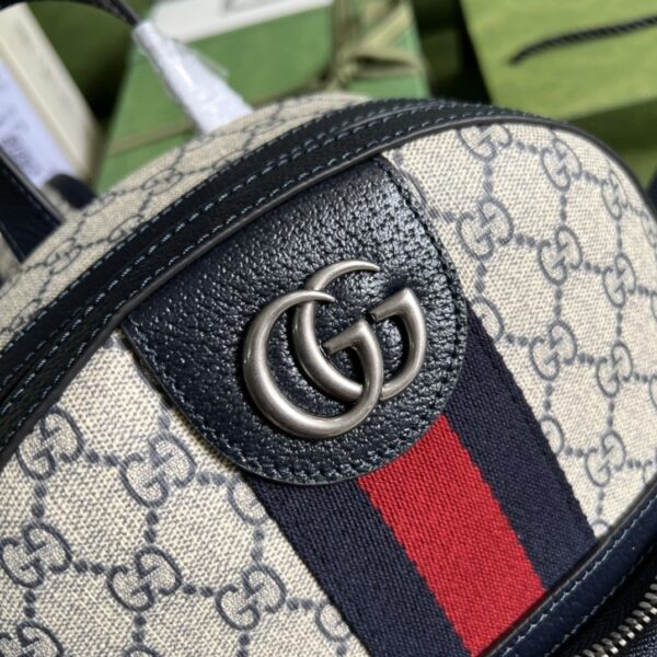 1:1 Replica Gucci Ophidia GG Small Backpack Beige And Blue GG Supreme Canvas For Women 11.5in/29cm Beige