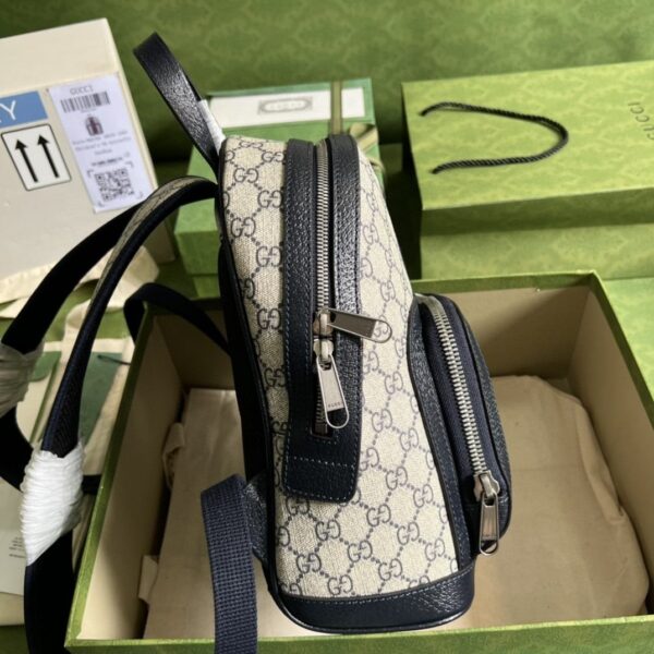 1:1 Replica Gucci Ophidia GG Small Backpack Beige And Blue GG Supreme Canvas For Women 11.5in/29cm Beige