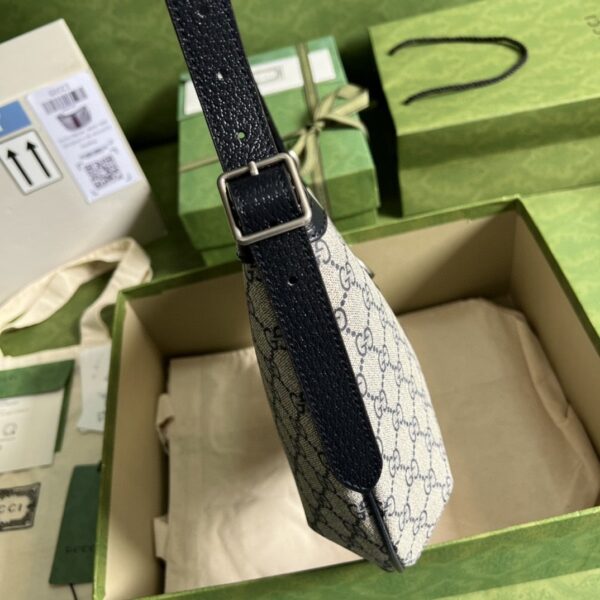1:1 Replica Gucci Ophidia GG Small Shoulder Bag Beige And Blue GG Supreme Canvas For Women 12in/30cm 598125 2ZGMN 4076