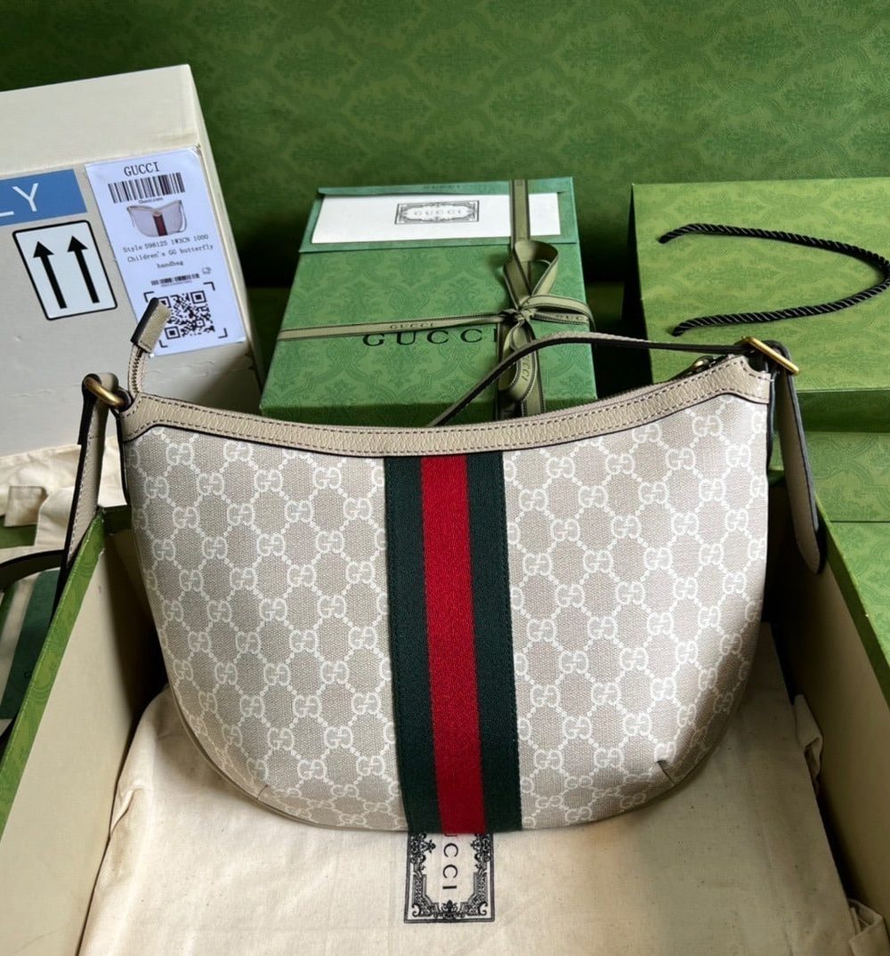 1:1 Replica Gucci Ophidia GG Small Shoulder Bag Beige For Women, Women's Bags 11.8in/30cm GG 598125 UULAT 9682