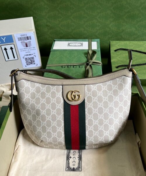 1:1 Replica Gucci Ophidia GG Small Shoulder Bag Beige For Women, Women's Bags 11.8in/30cm GG 598125 UULAT 9682