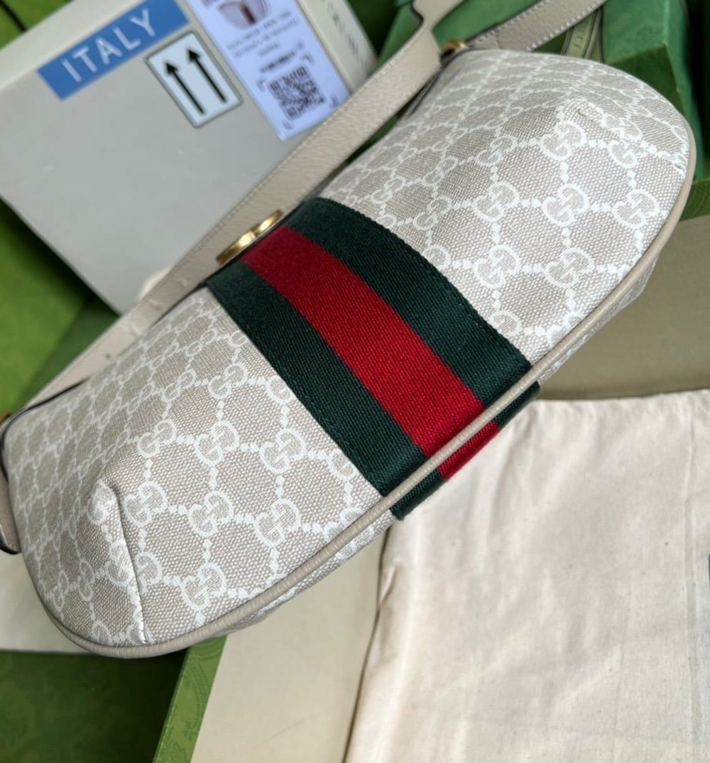 1:1 Replica Gucci Ophidia GG Small Shoulder Bag Beige For Women, Women's Bags 11.8in/30cm GG 598125 UULAT 9682