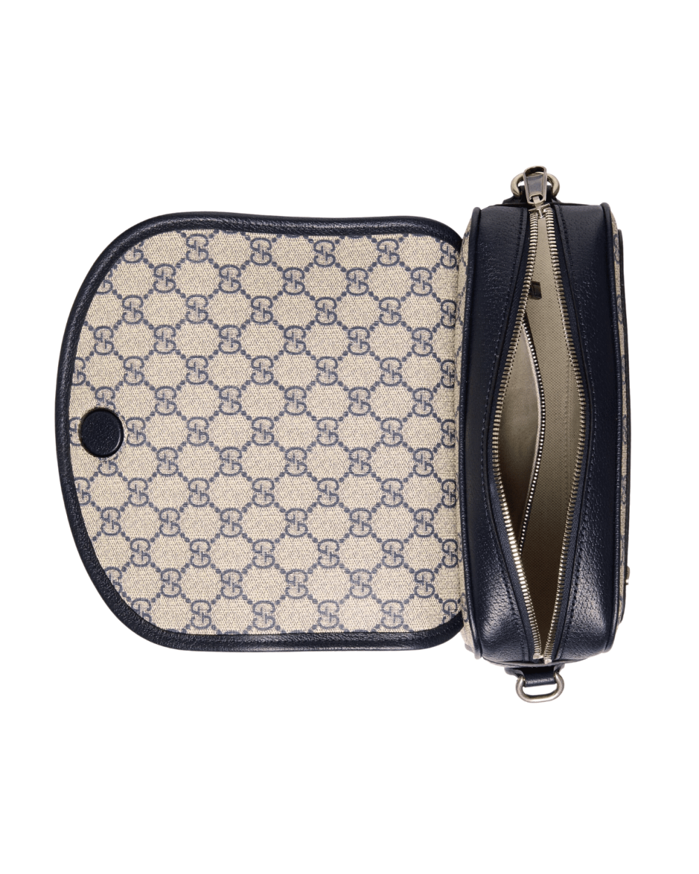 1:1 Replica Gucci Ophidia GG Small Shoulder Bag Dark Blue/Beige For Women, Women's Bags 9.1in/23cm GG