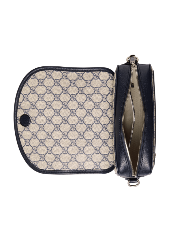 1:1 Replica Gucci Ophidia GG Small Shoulder Bag Dark Blue/Beige For Women, Women's Bags 9.1in/23cm GG