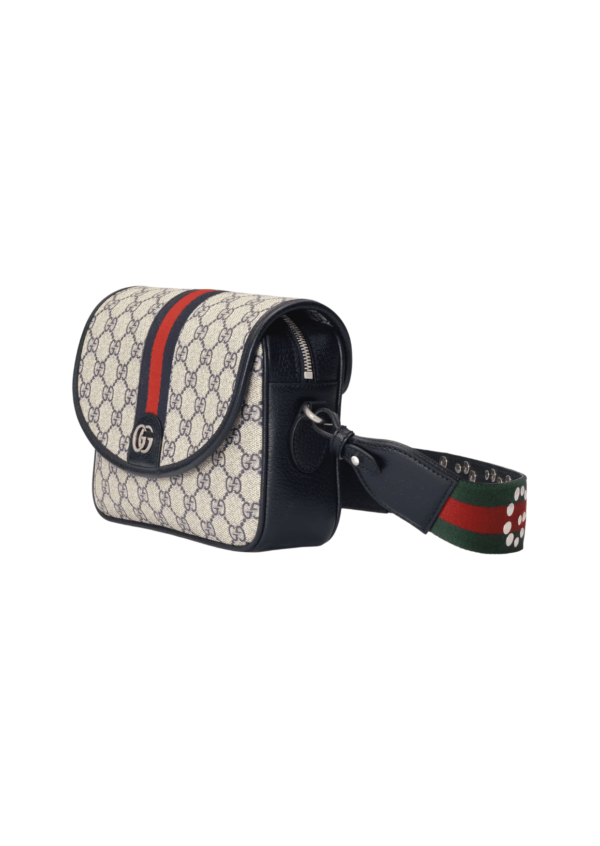 1:1 Replica Gucci Ophidia GG Small Shoulder Bag Dark Blue/Beige For Women, Women's Bags 9.1in/23cm GG