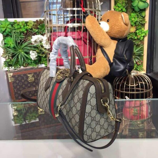 1:1 Replica Gucci Ophidia GG Supreme Medium Top Handle Bag Beige For Women 12.6in/32cm GG 524532
