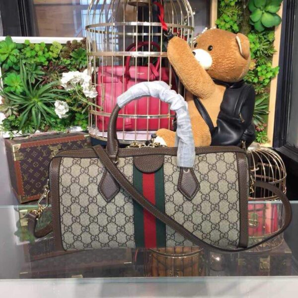 1:1 Replica Gucci Ophidia GG Supreme Medium Top Handle Bag Beige For Women 12.6in/32cm GG 524532