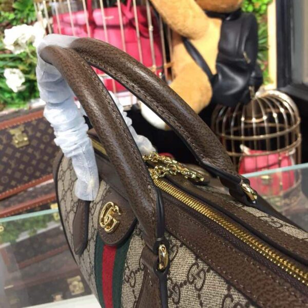 1:1 Replica Gucci Ophidia GG Supreme Medium Top Handle Bag Beige For Women 12.6in/32cm GG 524532