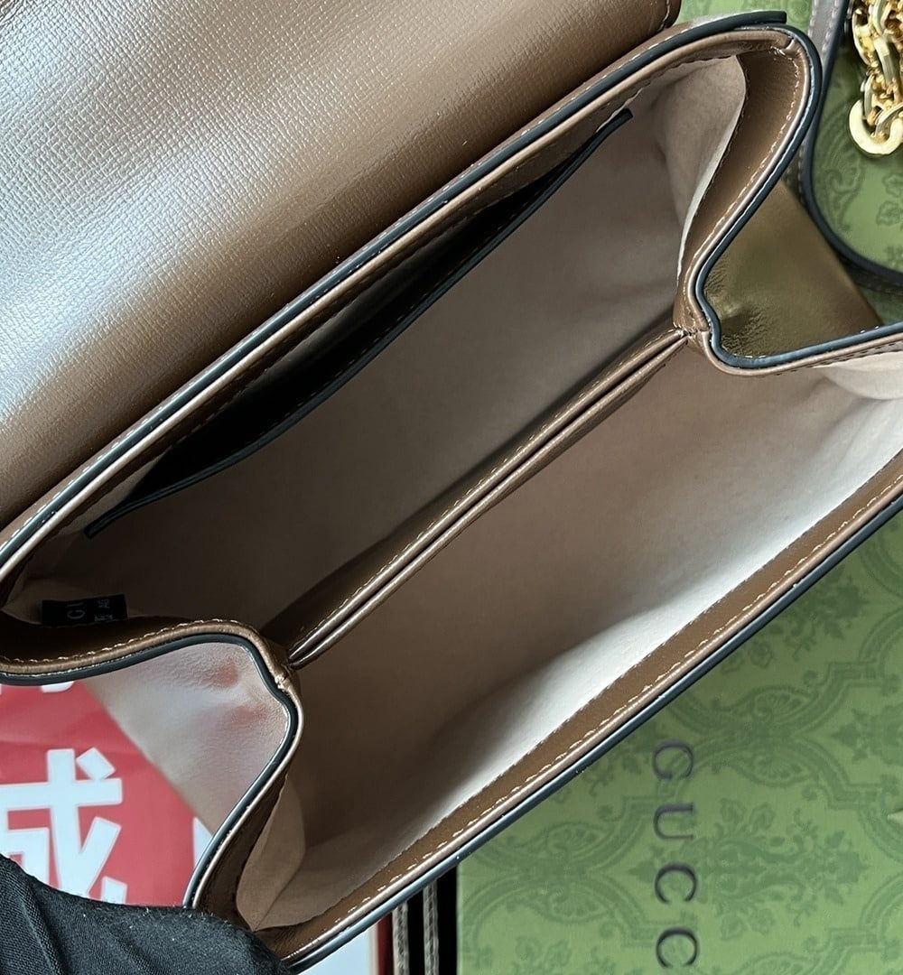 1:1 Replica Gucci Ophidia Gucci Horsebit 1955 Mini Bag Brown For Women, Women's Bags 8.6in/22cm GG 703848 AAA7G 2361