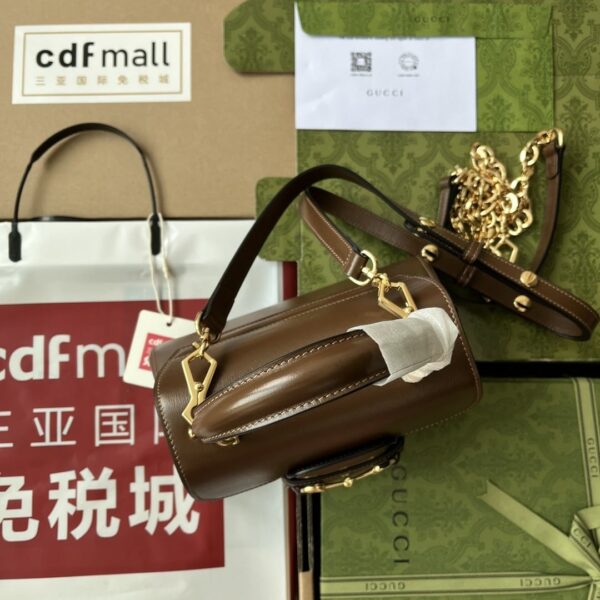 1:1 Replica Gucci Ophidia Gucci Horsebit 1955 Mini Bag Brown For Women, Women's Bags 8.6in/22cm GG 703848 AAA7G 2361