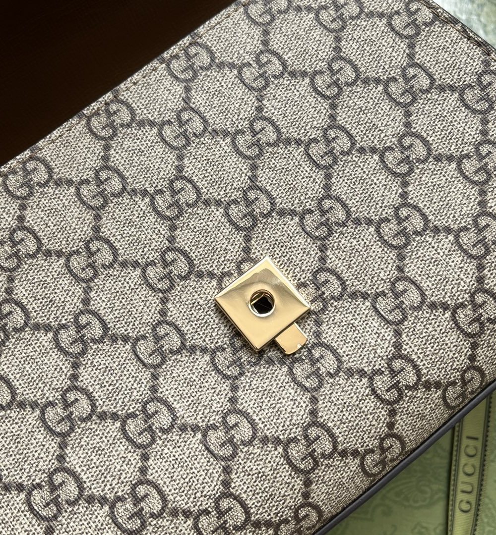 1:1 Replica Gucci Ophidia Gucci Horsebit 1955 Mini Bag Light Brown And Beige For Women, Women's Bags 8.6in/22cm GG 703848 9AAAJ 8563