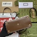 1:1 Replica Gucci Ophidia Gucci Horsebit 1955 Mini Bag Light Brown And Beige For Women, Women's Bags 8.6in/22cm GG 703848 9AAAJ 8563