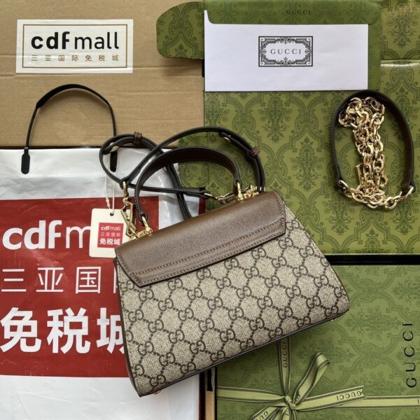 1:1 Replica Gucci Ophidia Gucci Horsebit 1955 Mini Bag Light Brown And Beige For Women, Women's Bags 8.6in/22cm GG 703848 9AAAJ 8563