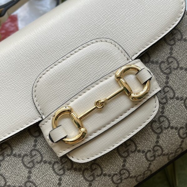 1:1 Replica Gucci Ophidia Gucci Horsebit 1955 Mini Bag White And Beige For Women, Women's Bags 8.6in/22cm GG