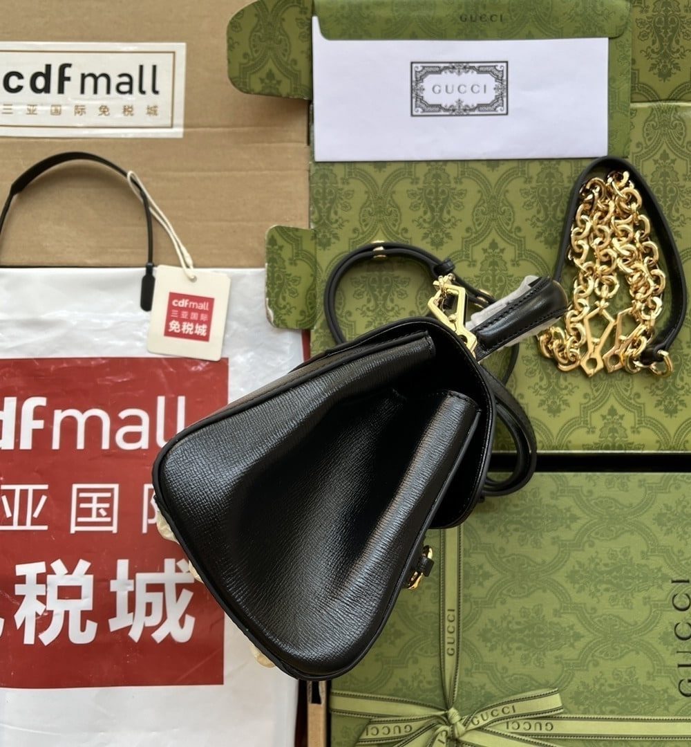 1:1 Replica Gucci Ophidia Gucci Horsebit 1955 Mini Bag White For Women, Women's Bags 8.6in/22cm GG 703848 AAA7G 1000