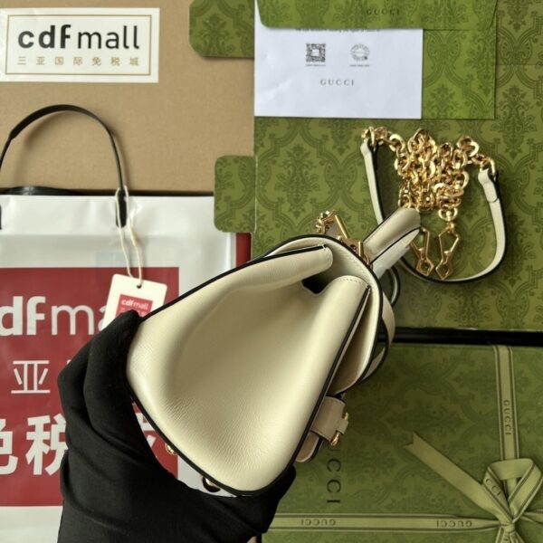 1:1 Replica Gucci Ophidia Gucci Horsebit 1955 Mini Bag White For Women, Women's Bags 8.6in/22cm GG