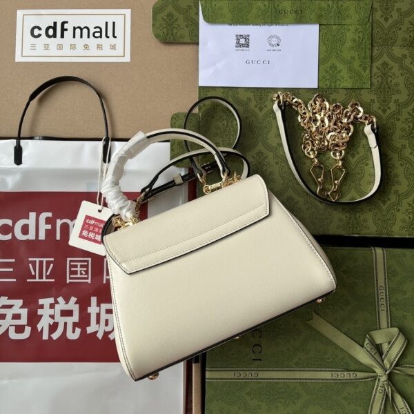 1:1 Replica Gucci Ophidia Gucci Horsebit 1955 Mini Bag White For Women, Women's Bags 8.6in/22cm GG