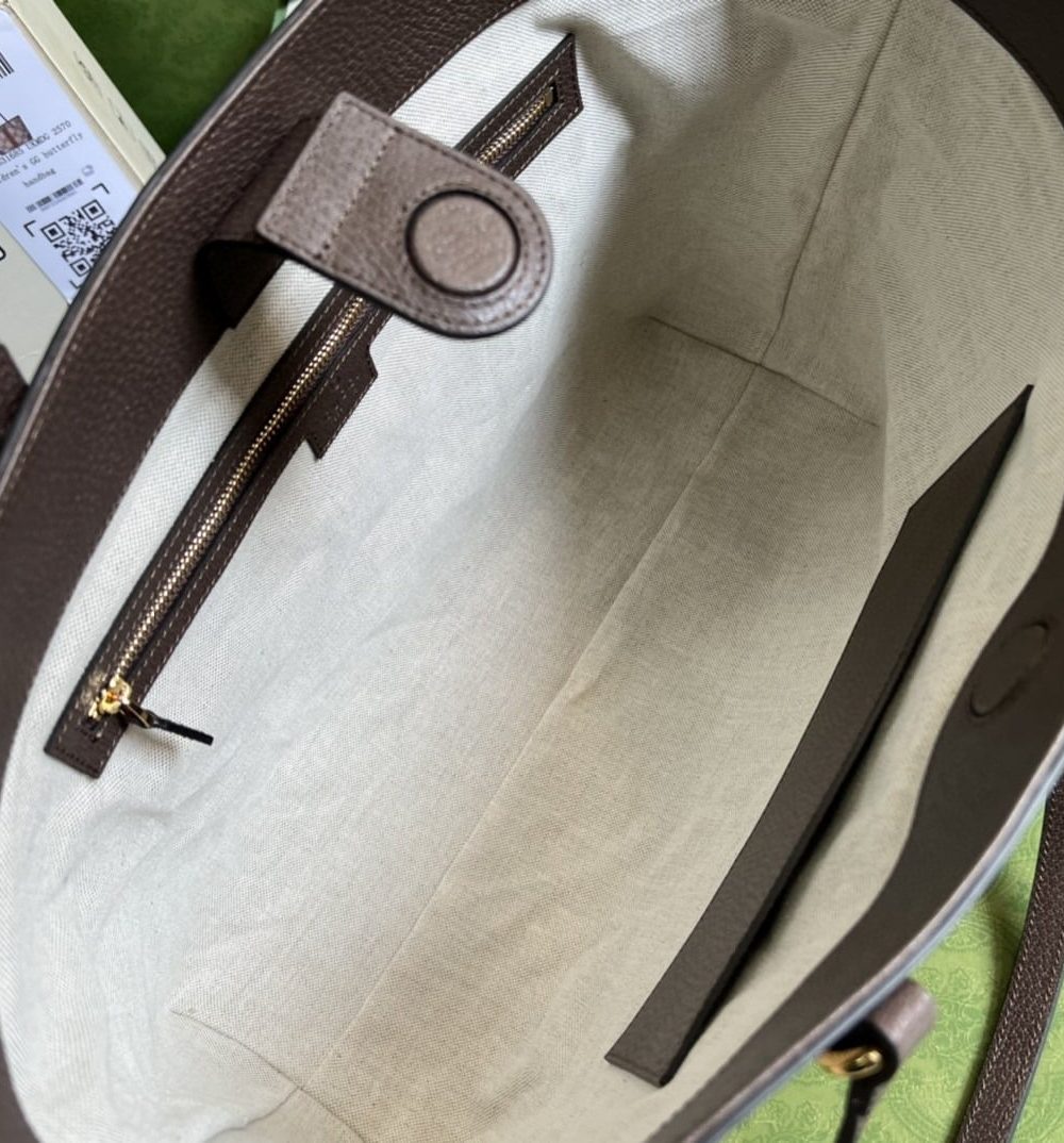 1:1 Replica Gucci Ophidia Jumbo GG Medium Tote Camel And Ebony Jumbo Canvas For Women 15in/38cm 631685 UKMDG 2570