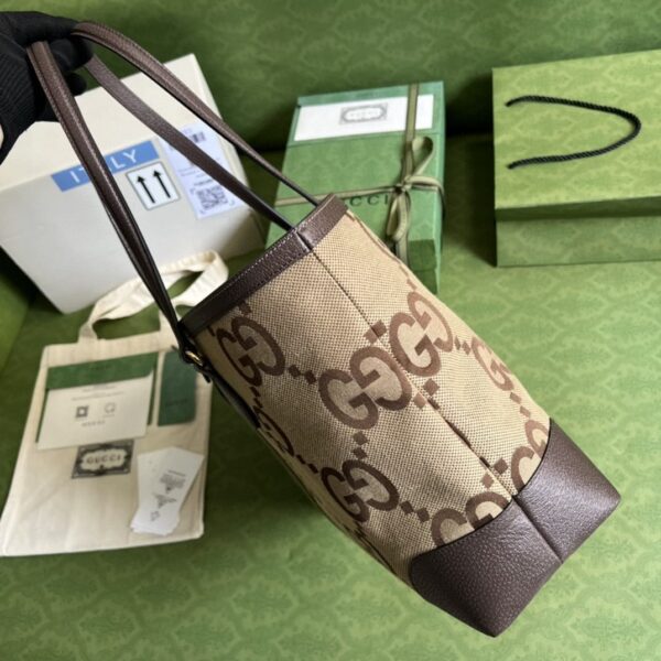 1:1 Replica Gucci Ophidia Jumbo GG Medium Tote Camel And Ebony Jumbo Canvas For Women 15in/38cm 631685 UKMDG 2570