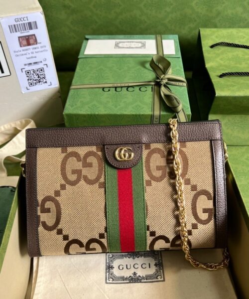 1:1 Replica Gucci Ophidia Jumbo GG Small Shoulder Bag Brown For Women, Women's Bags 10.2in/26cm GG ‎‎503877 UKMIG 2570