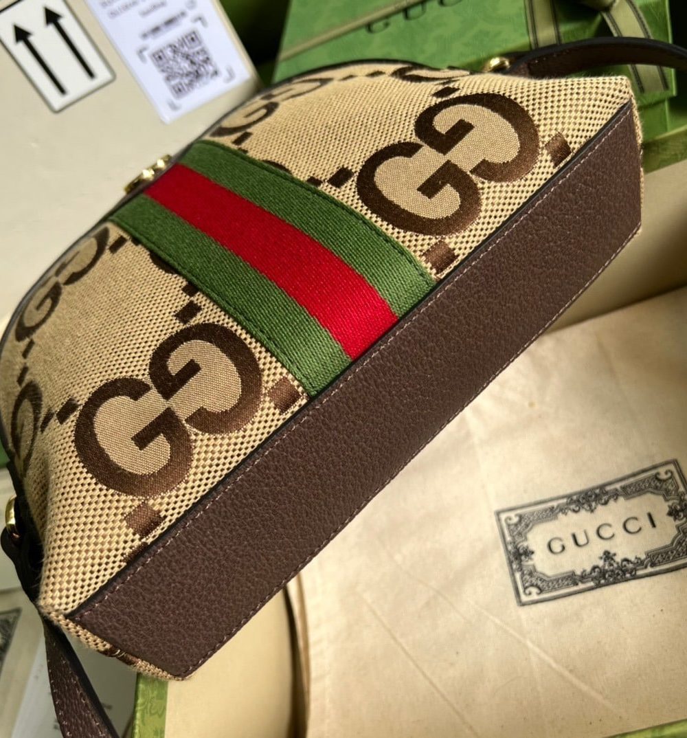 1:1 Replica Gucci Ophidia Jumbo GG Small Shoulder Bag Brown For Women, Women's Bags 9.3in/24cm GG ‎‎499621 UKMIG 2570