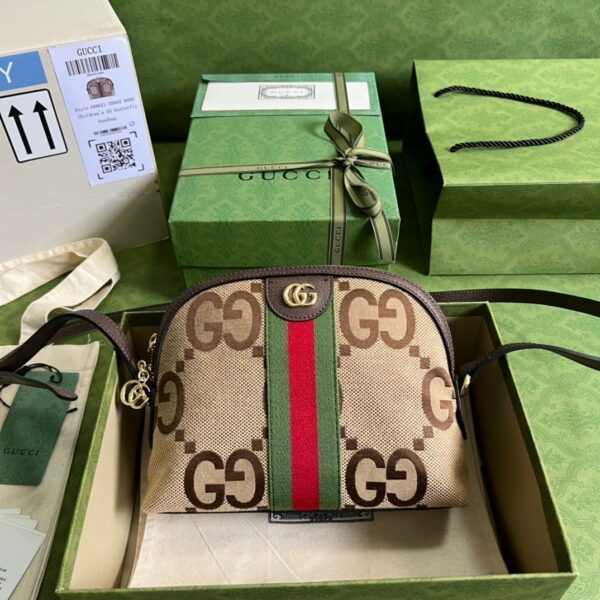 1:1 Replica Gucci Ophidia Jumbo GG Small Shoulder Bag Brown For Women, Women's Bags 9.3in/24cm GG ‎‎499621 UKMIG 2570