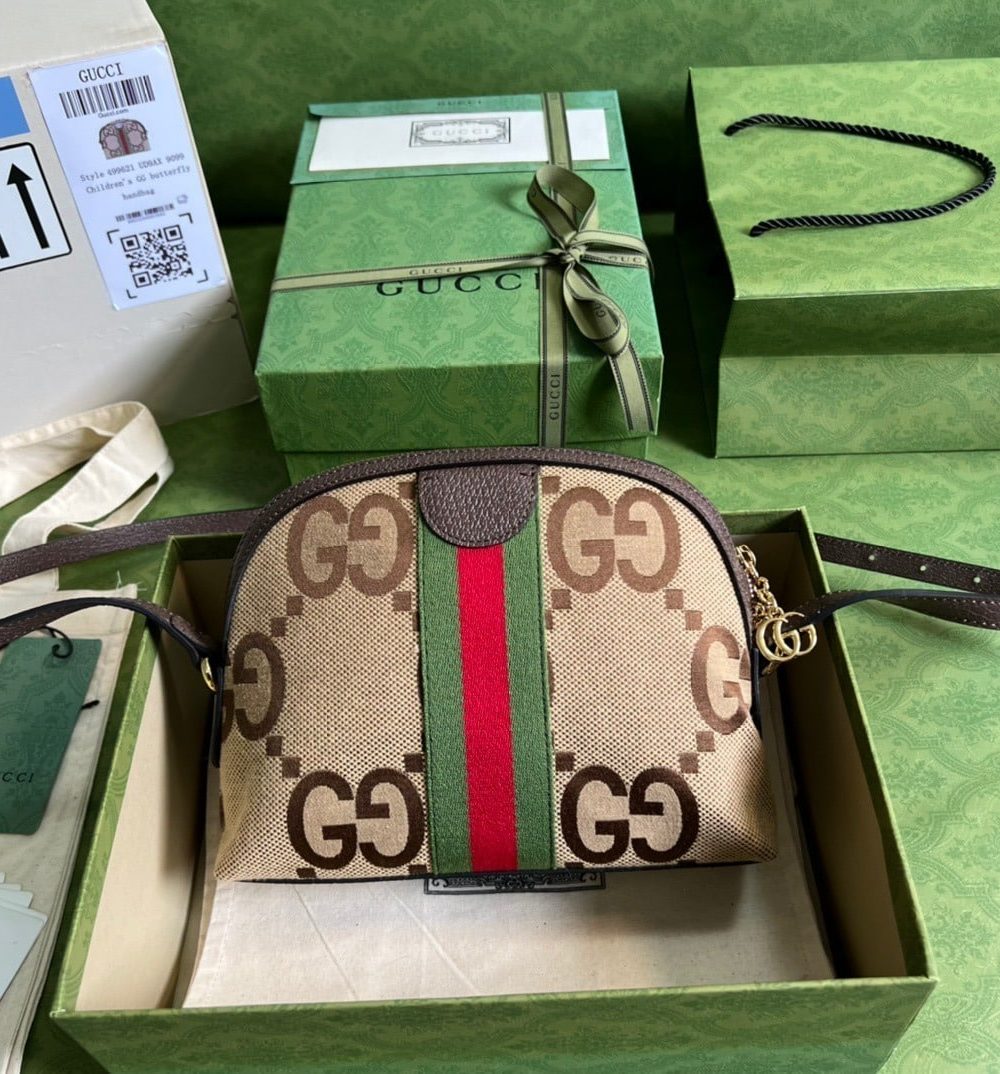 1:1 Replica Gucci Ophidia Jumbo GG Small Shoulder Bag Brown For Women, Women's Bags 9.3in/24cm GG ‎‎499621 UKMIG 2570