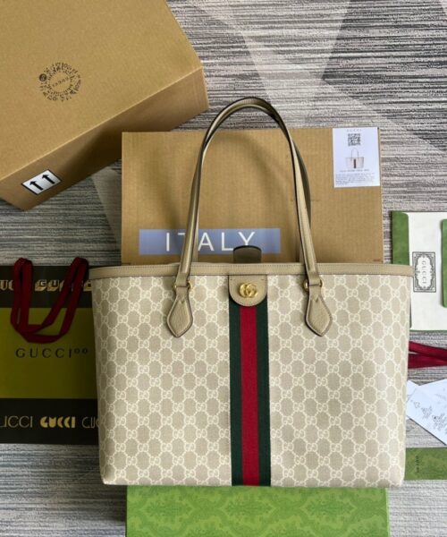 1:1 Replica Gucci Ophidia Medium GG Tote Beige For Women, Women's Bags 15in/38cm GG ‎631685 UULAG 9682