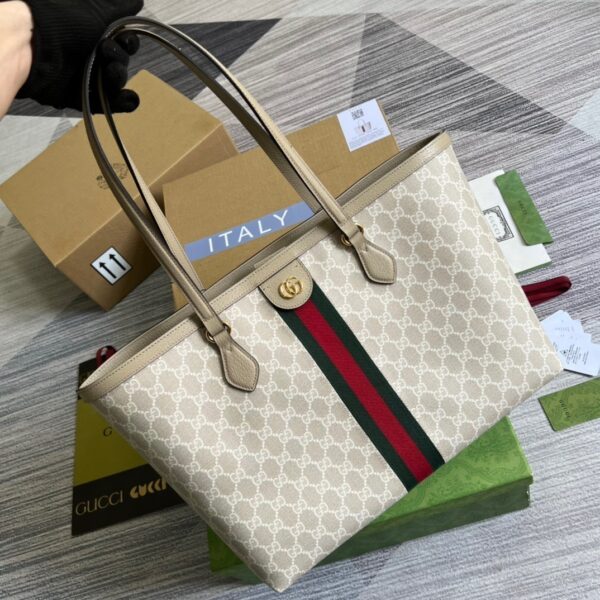 1:1 Replica Gucci Ophidia Medium GG Tote Beige For Women, Women's Bags 15in/38cm GG ‎631685 UULAG 9682