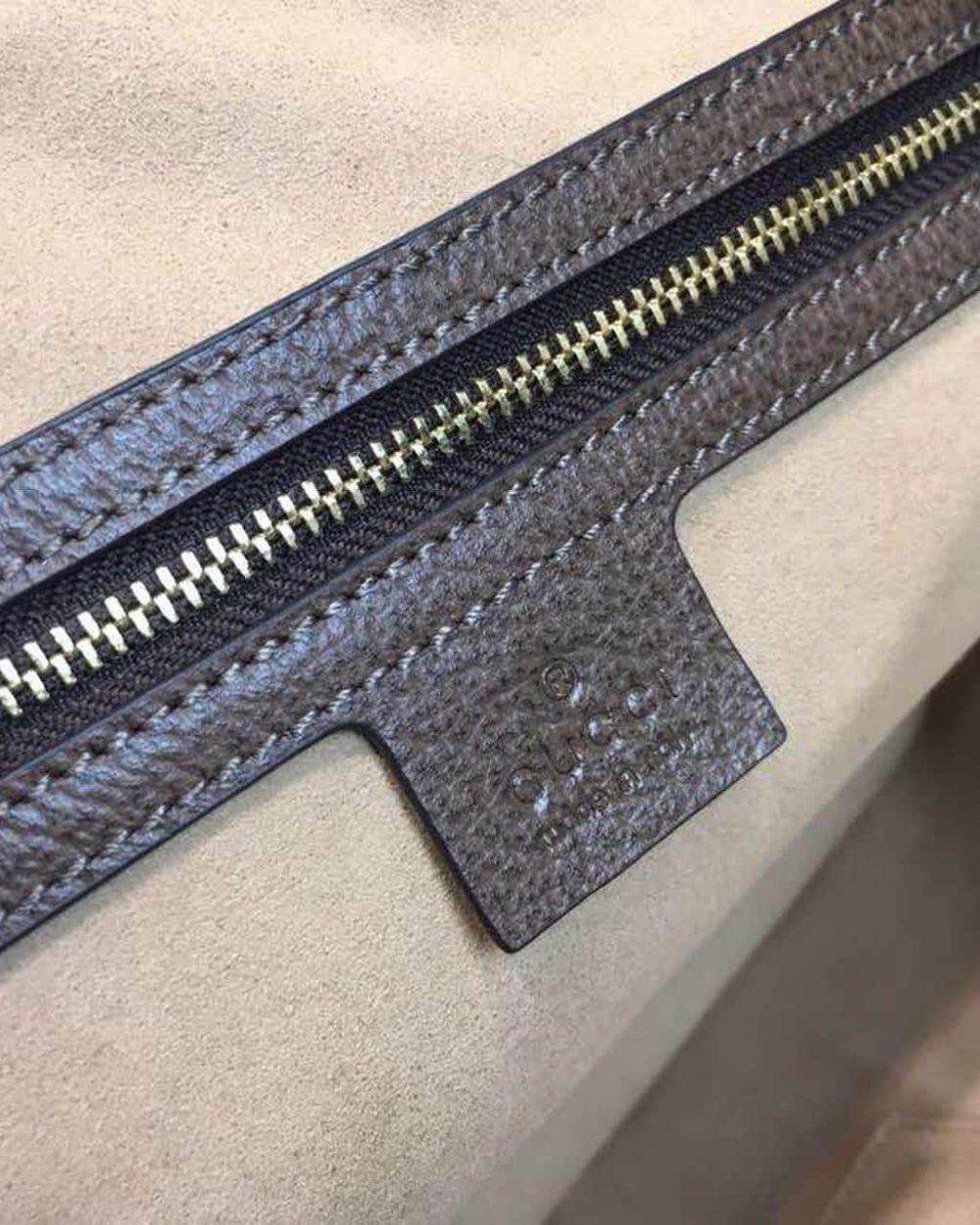 1:1 Replica Gucci Ophidia Medium Shoulder Bag Beige/Ebony GG Supreme Canvas For Women 13in/34cm 524533