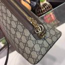 1:1 Replica Gucci Ophidia Medium Shoulder Bag Beige/Ebony GG Supreme Canvas For Women 13in/34cm 524533