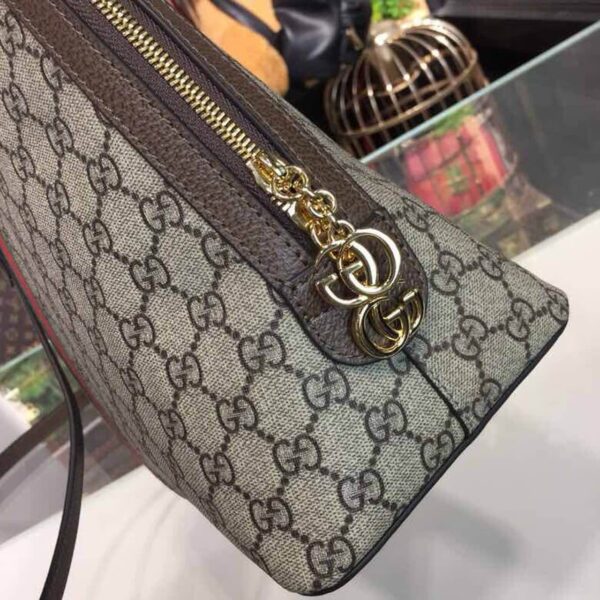 1:1 Replica Gucci Ophidia Medium Shoulder Bag Beige/Ebony GG Supreme Canvas For Women 13in/34cm 524533