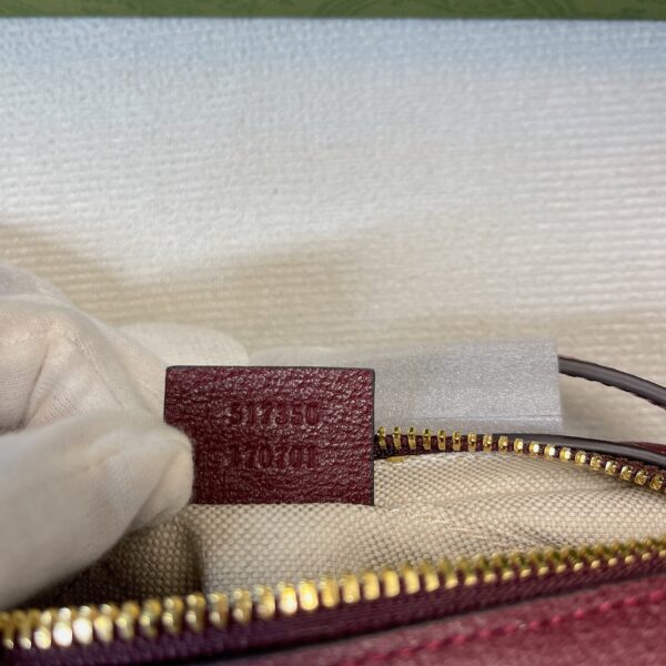 1:1 Replica Gucci Ophidia Mini GG Bag Beige And Burgundy GG Supreme Canvas For Women  7in/17.5cm GG 517350-9Y9MS-9864
