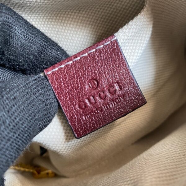 1:1 Replica Gucci Ophidia Mini GG Bag Beige And Burgundy GG Supreme Canvas For Women  7in/17.5cm GG 517350-9Y9MS-9864