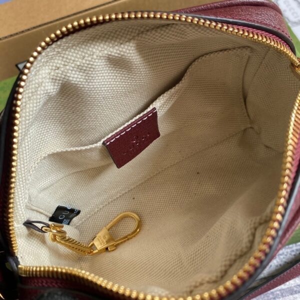 1:1 Replica Gucci Ophidia Mini GG Bag Beige And Burgundy GG Supreme Canvas For Women  7in/17.5cm GG 517350-9Y9MS-9864