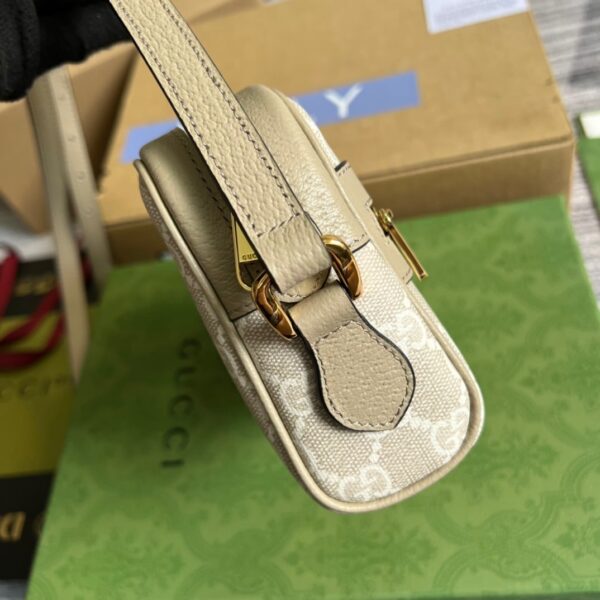 1:1 Replica Gucci Ophidia Mini GG Bag Beige And Ebony GG Supreme Canvas, With Beige For Women  7in/17.5cm GG