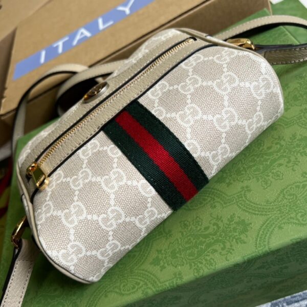 1:1 Replica Gucci Ophidia Mini GG Bag Beige And Ebony GG Supreme Canvas, With Beige For Women  7in/17.5cm GG