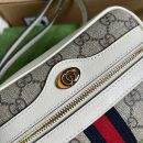 1:1 Replica Gucci Ophidia Mini GG Bag Beige And Ebony GG Supreme Canvas, With White For Women  7in/17.5cm GG 517350 96IWS 9794