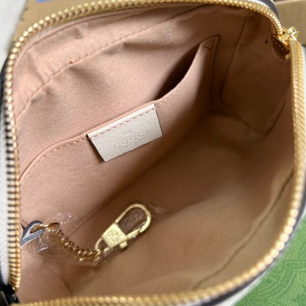 1:1 Replica Gucci Ophidia Mini GG Bag Beige And Ebony GG Supreme Canvas, With White For Women  7in/17.5cm GG 517350 96IWS 9794