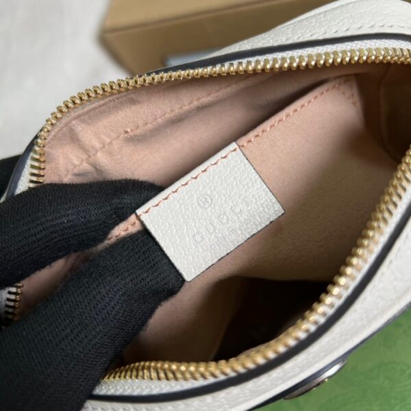 1:1 Replica Gucci Ophidia Mini GG Bag Beige And Ebony GG Supreme Canvas, With White For Women  7in/17.5cm GG 517350 96IWS 9794