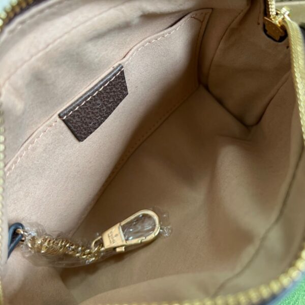 1:1 Replica Gucci Ophidia Mini GG Bag Beige/Ebony GG Supreme Canvas With Brown For Women  7in/17.5cm GG 517350 96IWS 8745